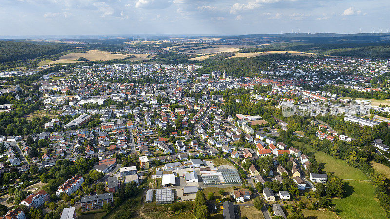 鸟瞰图，Idstein，德国- Rheingau-Taunus地区